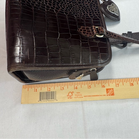 Brighton Pebbled Leather Croco Embossed Shoulder Bag Purse Handbag - Picture 11 of 11